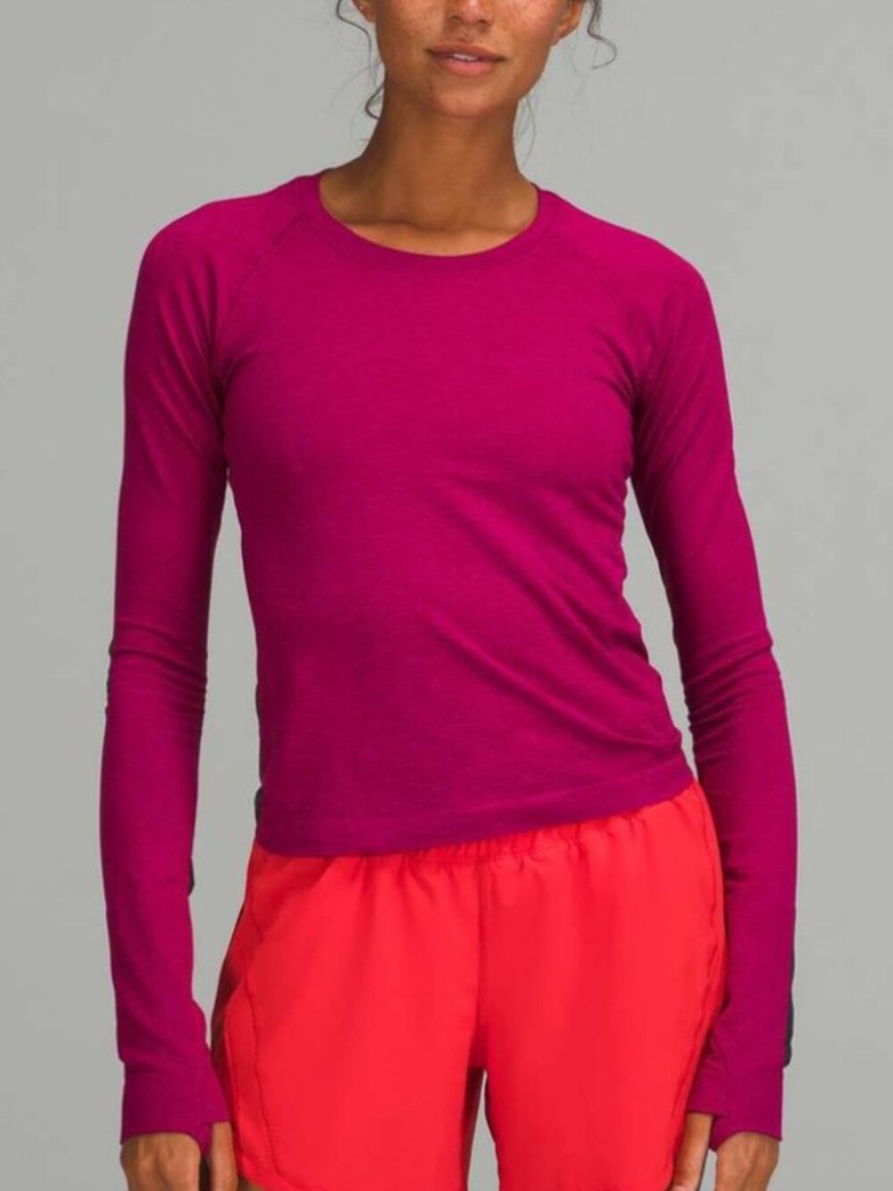 Lululemon Swiftly Tech Long Sleeve Shirt 2.0 Race Length, Magenta, Size 6